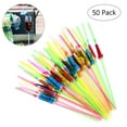 thumbnail image 4 of Worgeous TINKSKY 50pcs Fluorescent Umbrella Straws Disposable Drinking Suckers Tubularis for Bar Club DIY Drink (Mixed Color), 4 of 8
