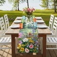 thumbnail image 4 of Table Runners 90 Inches Long Dress Scarves, Colorful Floral Spring Farmhouse Coffee/Dining/Kitchen Table Runner for Living Room, Daisy Green Forest Pastoral 13x90 Inch, 4 of 9