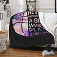 thumbnail image 2 of Basketball Throw Blanket, 60" x 50" Flannel Cool Basketballs Themed Printed Stuffed Plush Black Blankets, Soft Nap Throw Blanket for Home Boys Girls Women Basketball Lovers Gifts, 2 of 6
