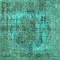 thumbnail image 1 of Ahgly Company Machine Washable Indoor Square Persian Turquoise Blue Traditional Area Rugs, 3' Square, 1 of 4