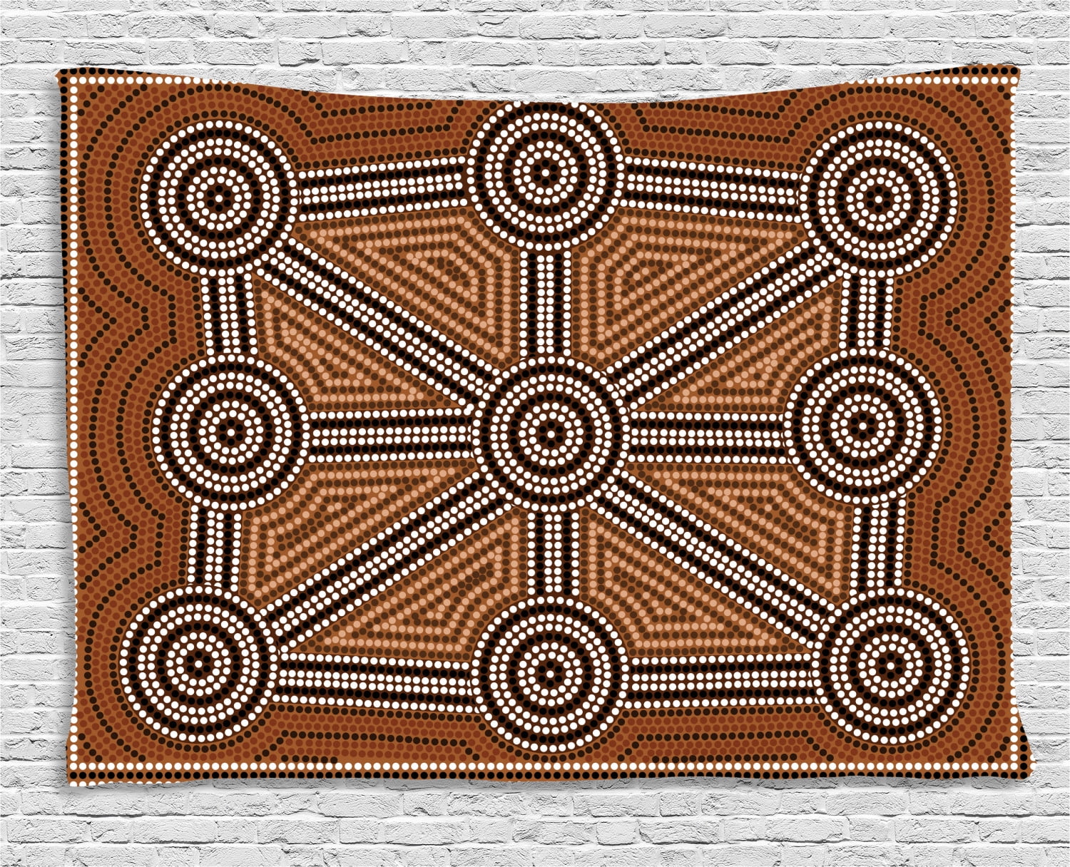 Tribal Tapestry, Australian Aboriginal Style Earth Tone Dot Painting