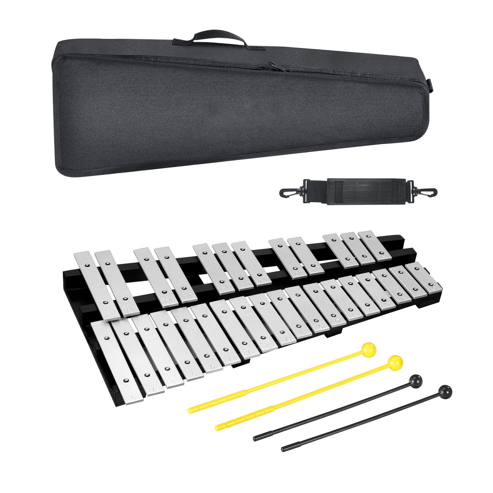 KFFKFF 30-Key Glockenspiel Set, Includes Mallets, Drumsticks & Portable Bag, Ideal Xylophone Percussion Kit for Learners & Enthusiasts