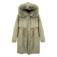 thumbnail image 4 of DPTALR George Women's Winter Fashion Slim Tooling Hooded Coat,Green,Size XXXL, 4 of 5