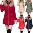 thumbnail image 6 of qucoqpe Womens Plus Size Long Winter Quilted Coats Fleece Lined Windproof Warm Hooded Down Jacket Thicken Long Sleeve Puffer Parka with Pockets, 6 of 6