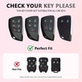thumbnail image 2 of Key Fob Cover Compatible with Chevrolet Tahoe Suburban Silverado GMC Sierra Yukon Denali Buick Envision 2020-2025 5 Button Keychain Case Holder Protector,Silver-Black, 2 of 6