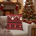 thumbnail image 2 of Christmas Cushion Cover 45 cm x 45 cm Polyester Holiday Sofa Pillowcase With Concealed Zipper And Pixel Snowman Snowflake Patterns, 2 of 6