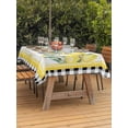 thumbnail image 3 of Outdoor Tablecloth with Umbrella Hole for Patio/Picnic/Party/Camping, Yellow Lemon Waterproof Table Cloth Rectangle Table Cover Washable, Summer Botanical Black White Plaid Pastoral (52"x 70"), 3 of 8
