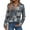Gray, variant on Women's Fashion Athleisure Long-Sleeve Vintage Floral Print Stand Collar Polo Shirt Top, Comfortable & Skin-Friendly & Breathable, Gifts for Women