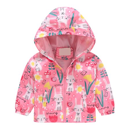 

Womail Baby Clothes Savings! Kids Toddler Girl Boy Cute Cartoon Pattern Windbreaker Hooded Zip Windproof Jacket Outerwear Fall Winter Warm Cotton Clothes Thick Coat