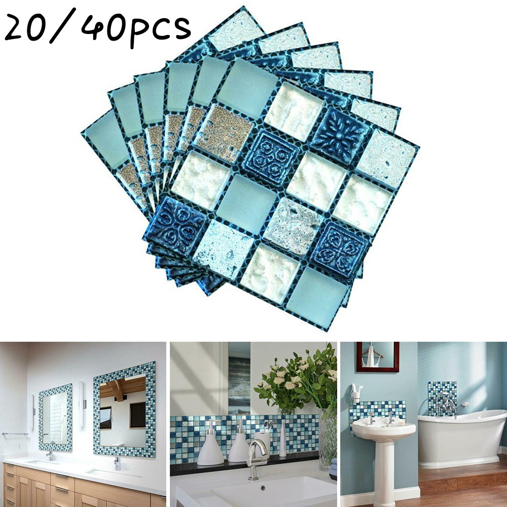 40pcs 4*4 inch Tile Sticker Kitchen Bathroom Sticker on Wall Tile Decal