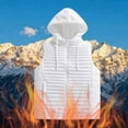 thumbnail image 2 of Mens Puffer Vest Outerwear Coats Winter Warm Down Puffy Vests Lightweight Sleeveless Padded Jacket with Sherpa Hooded White XL, 2 of 9
