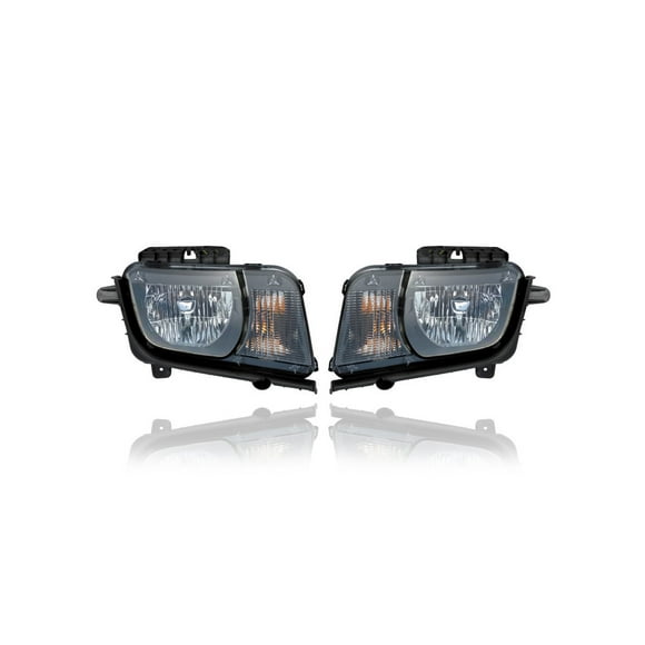 Headlight Assembly - Compatible/Replacement for '10-13 Chevrolet Camaro Coupe/Convertible-LS/1LT/2LT/1SS/2SS-Only - Halogen - Pair, Left Driver + Right Passenger Set - 22959918, 22959917