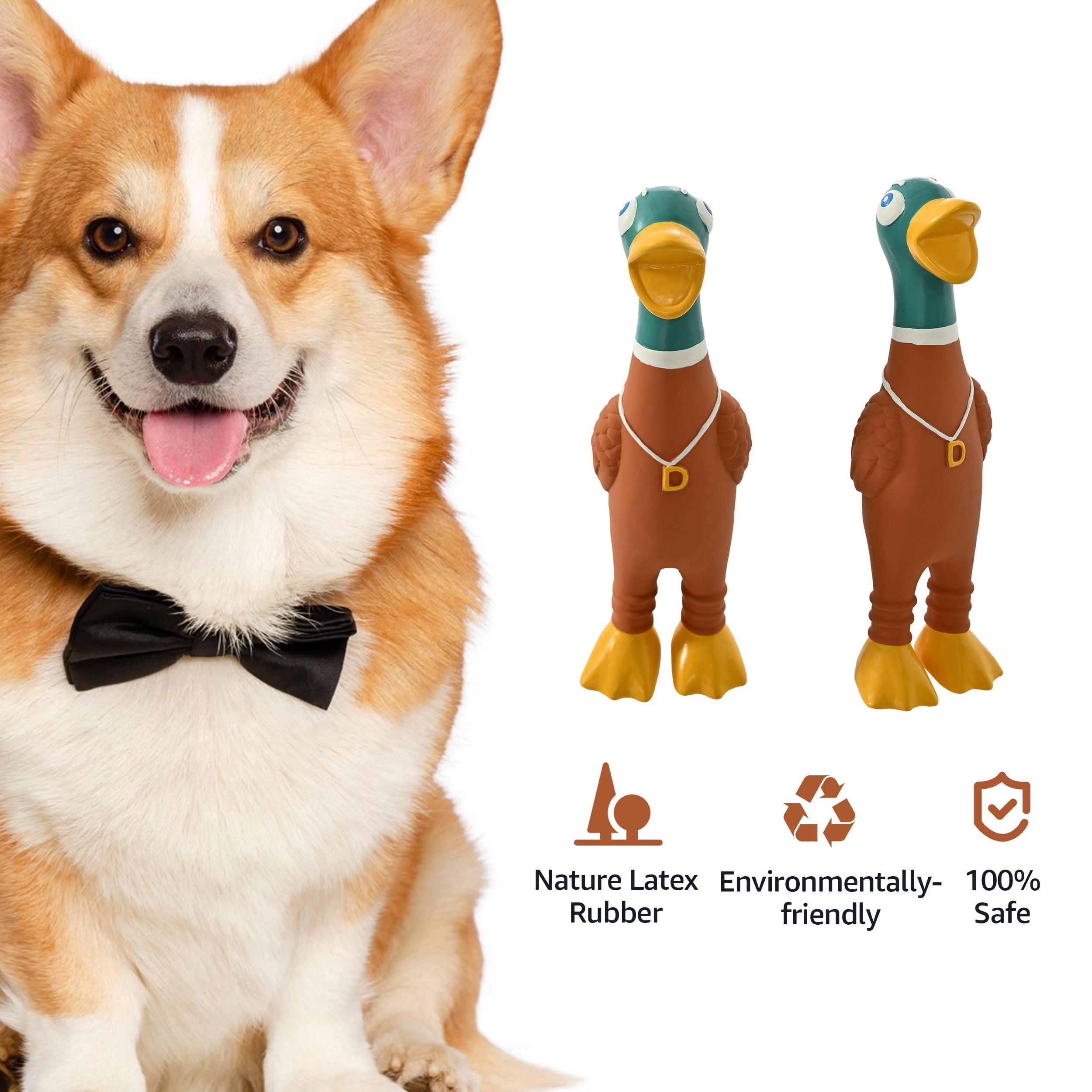 Max & Marlow 9.2" Squeaky Dog Toys for Small Dog, 3 Pack Funny Latex Puppy Chew Toys