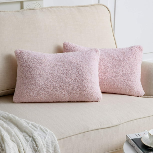 Light pink fuzzy best sale pillow