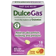 Angle View: 4 Pack DulcoGas Maximum Strength AntiGas Tangy Citrus 18 Chewable Tablets Each