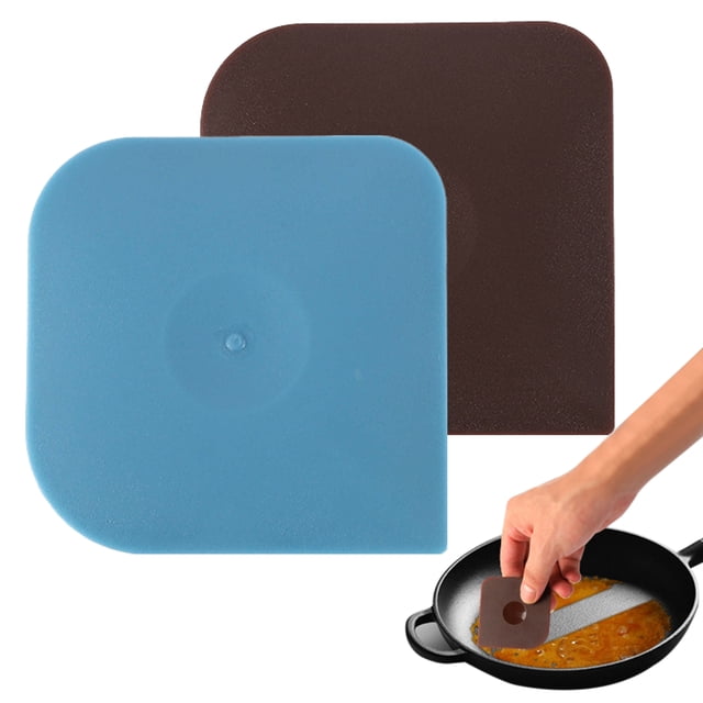 Pan Scraper Tool Flexible Pot Scraper for Cast Iron Skillet Cleaning Non-Scratch Food Scraper Heat Resistant Kitchen Utensil