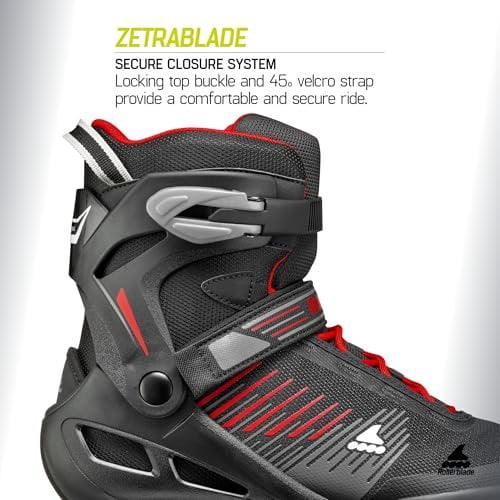 Rollerblade Zetrablade Men's Adult Fitness Inline Skate, Black and Red, Performance Inline Skates