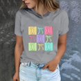 thumbnail image 2 of Plebaso T-Shirts de Pâques pour Femmes Manches Courtes Imprimés Graphiques Hauts Été Décontractés Amples, 2 of 6