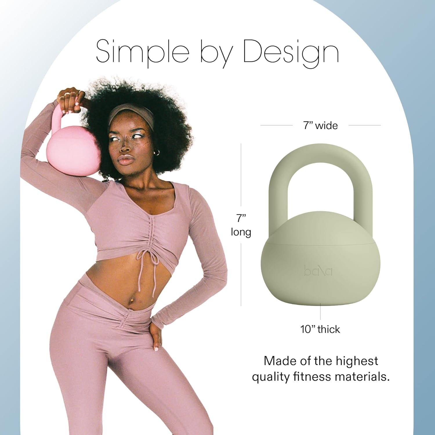 Bala Kettleball, Soft Kettlebell for Women, Strength & Core Training Equipment for Home Gym Workouts, Anti-Slip Grip Exercise Weights with Cushioned Impact-Resistant Base, 10lb, Sage