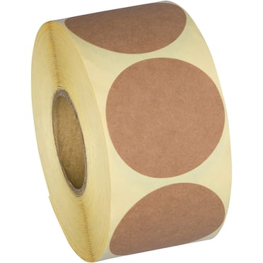 2 Inch Natural Brown Kraft Stickers (500 Per Roll), Round Blank Label Stickers For Jars And Lid, Permanent Adhesive Kraft Labels, Mason Jar Labels Canning Labels Bottle Labels