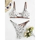thumbnail image 2 of Zaful Bikini Traje de baño Animal Print Cut Out Strappy Cintura alta Sin tirantes Sexy Bikini Color puro Mujeres Traje de baño Traje de baño WhiteS, 2 of 3