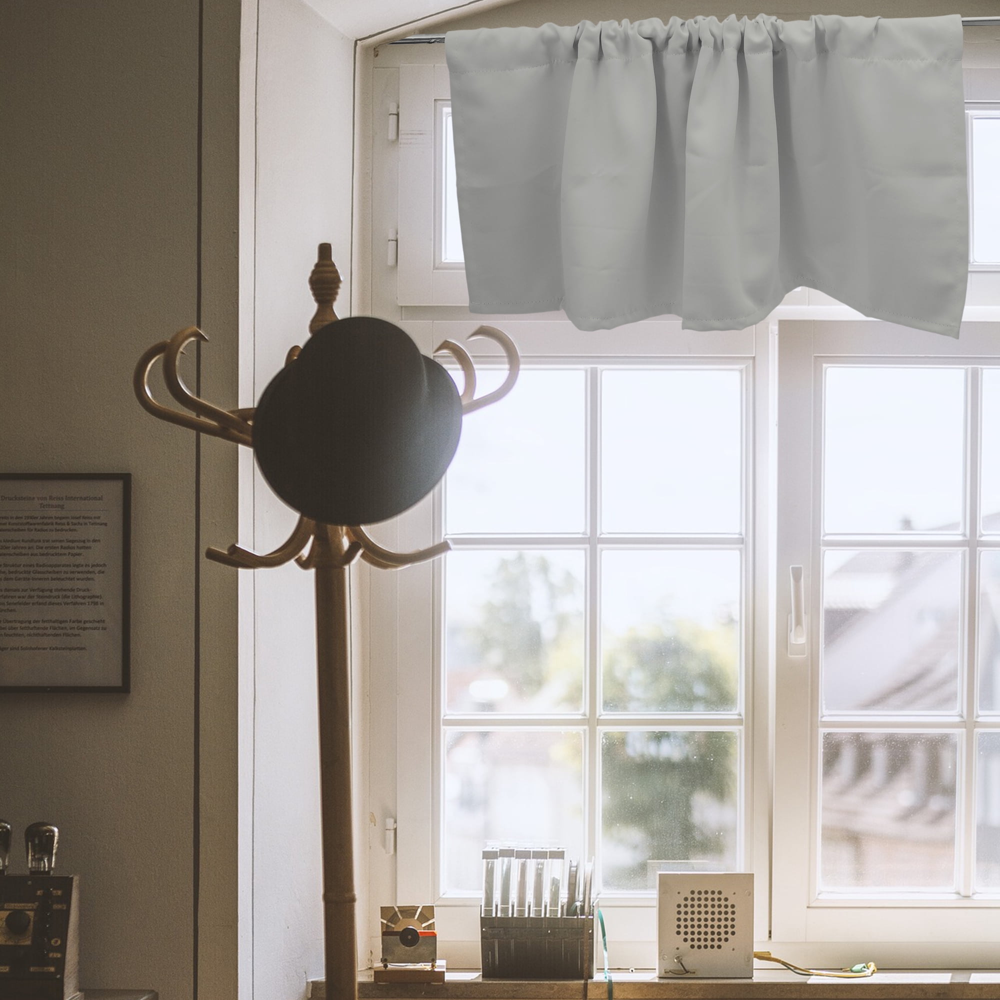 Unique Bargains Blackout Curtains Short Window Curtains Thermal Curtain Gray 18(in) WIDE