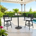 thumbnail image 5 of Lisonu Modern Outdoor Swivel Bar Chairs Set of 2, 360 Degree Rotation, Aluminum Frame in Ember Black, with Ergonomic Backrest, Armrests & Sunbrella Cushions, Weather-Resistant, 5 of 10
