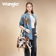 thumbnail image 5 of Wrangler Tote Bag for Women Western Cowhide Purse and Wallet Set, Cow-Brown, 5 of 7