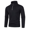 thumbnail image 4 of Bcfgryg Male Autumn And Winter Half Turtleneck Zipper Sweater Long Sleeve Sweater Sweater Casual Pullover Mens Cardigans Black L, 4 of 5