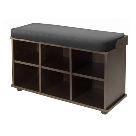 Townsend Bench with Black Cushion Seat, Expresso