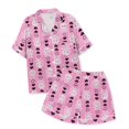 thumbnail image 4 of XIAONU Skull Heart Print Pajama Set For Women Short Sleeve Button Down Casual Nightwear Outfit Set, 4 of 6