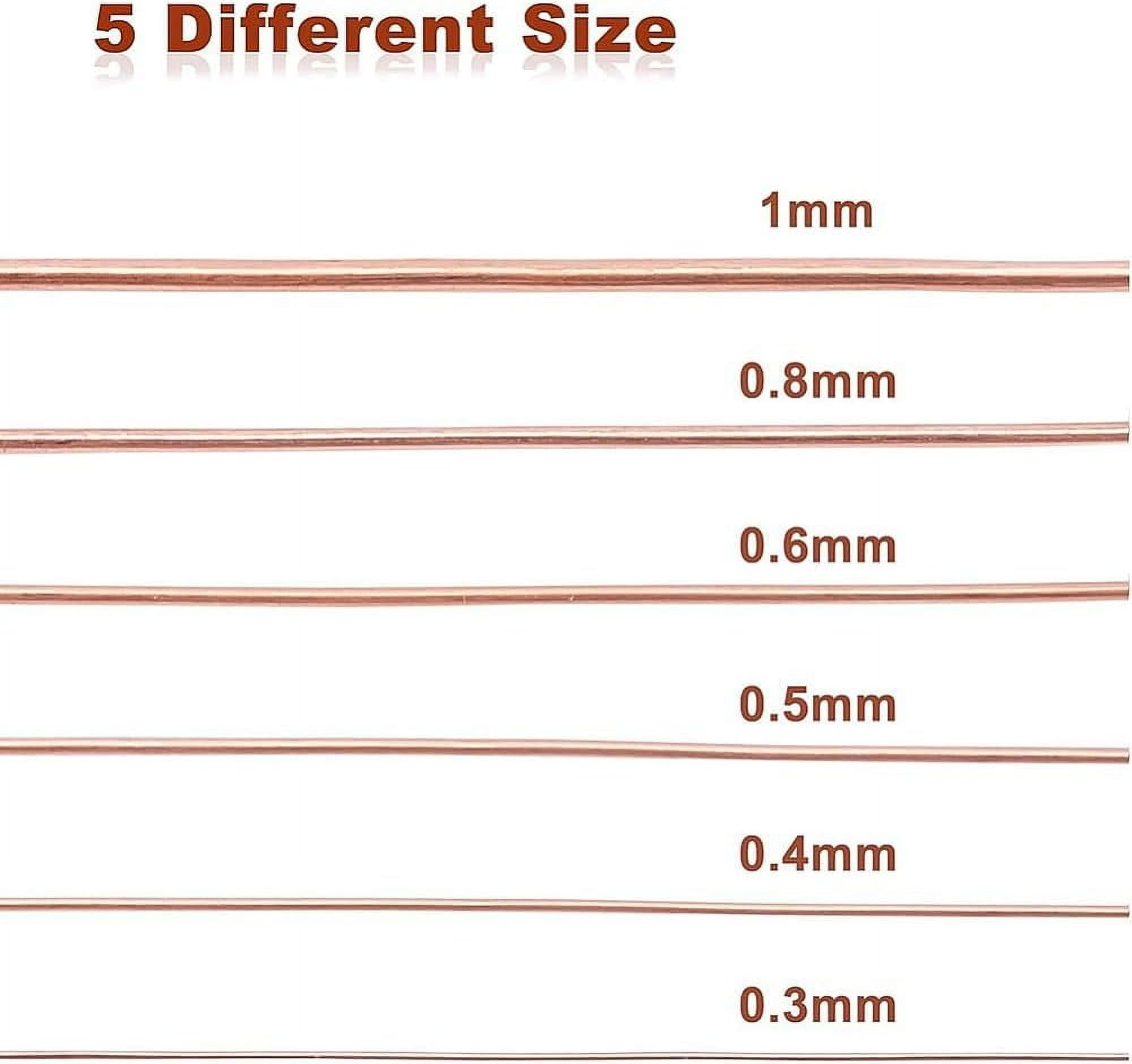 Round Copper Wire for Jewelry Making Red Copper about 16.4 Feet(5m)/roll 12 rolls/set