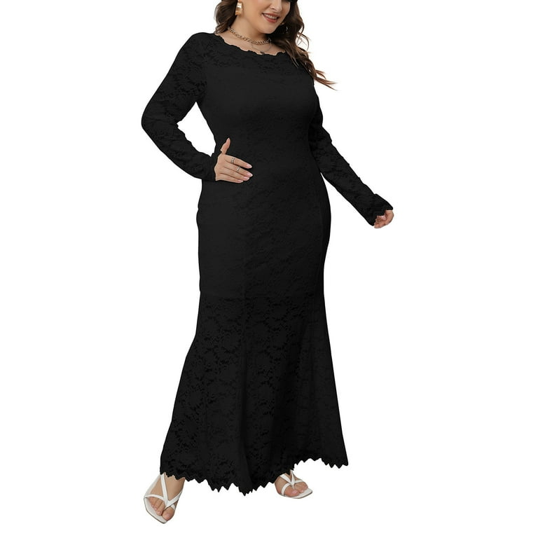 plus size black fishtail dress Vintage Inspired Gothic Black Lace Beaded Mermaid Wedding Dress Plus S –  WonderlandByLilian main image 1