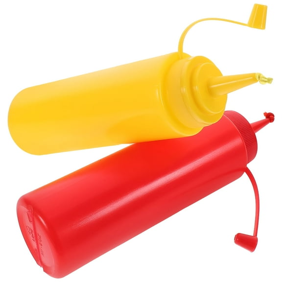ICERUN 2 Pcs Tricky Seasoning Fake Ketchup Mustard Squeeze Bottles Cool Things Funny Item Prank Toys Gift Pranks Plastic Child