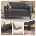 thumbnail image 3 of Jopat Corduroy Loveseat Couch,48" W Upholstered 2 Seater Sofa with Side Storage Pocket,Modern Small Sofa Couches for Small Spaces,Apartement,Grey, 3 of 8