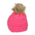 thumbnail image 3 of Gravity Threads Cable Knit Faux Fur Pom Pom Beanie Hat, New Cady Pik, 3 of 4