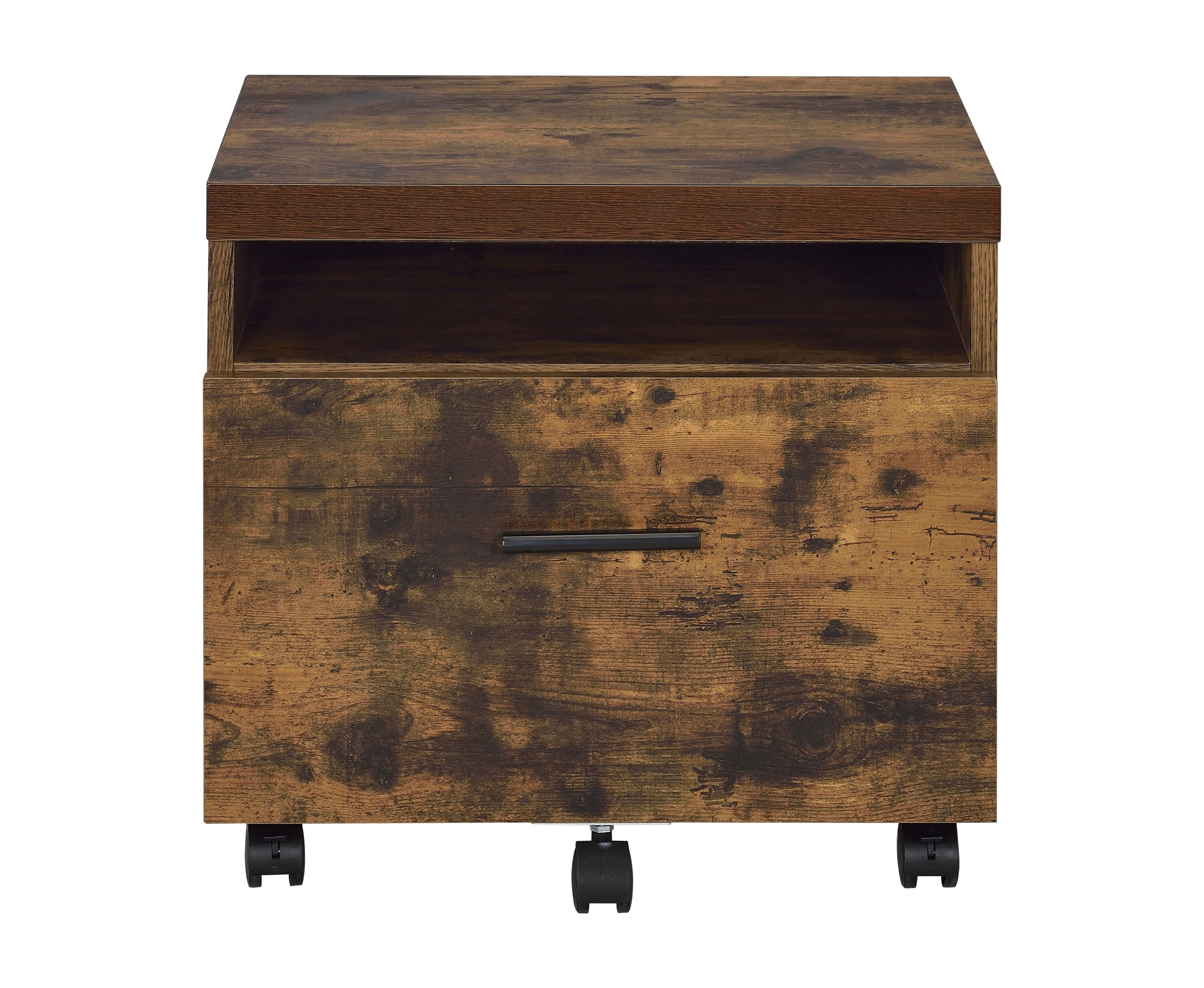 File Cabinet, Oak & Black Finish