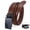 Brown, variant on Men's Leather Belt American Flag Automatic Ratchet Buckle Slide Belt for Dress Casual Trim to Fit with Gift Box