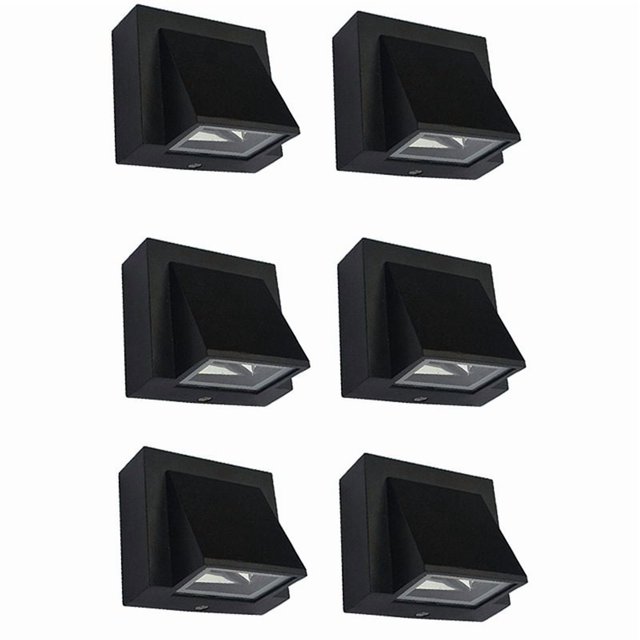 6X Aplique de Pared LED Moderno de 5W Lámpara de Pared Impermeable Al Aire Libre