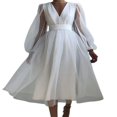 thumbnail image 1 of Robe de Soirée Formelle pour Femmes Patchwork en Maille Manches Longues, 1 of 9