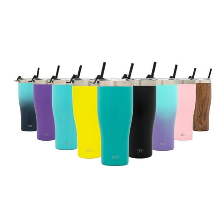 Purple Tumblers Simple Modern 32oz Slim Cruiser Tumbler with Straw & Closing Lid - Vacuum Insulated Double Wall Metal Chute - Travel Mug 18/8 Stainless Steel Thermos - Emerald ()