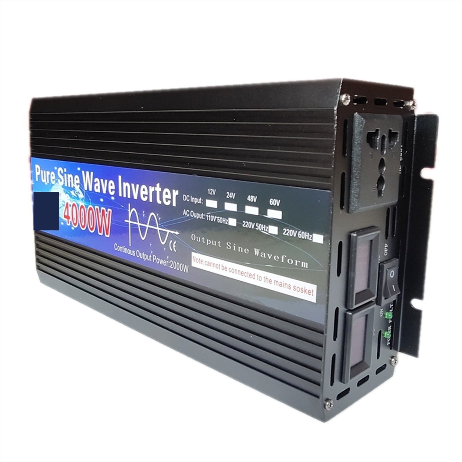 Pure Sine Wave Inverter 12V 24V 48V 60V 220 3000w 4000w Voltage Transformer Solar Power Inverter DC12V To AC 220 Converter LED ,Portable Design