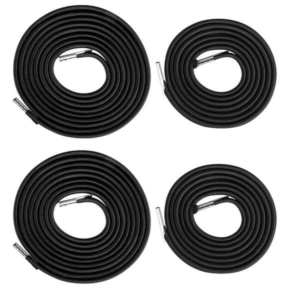 Zero Gravity Chair Replacement Cord Laces Antigravity Chair 4 Black Cords (2 Long 2 Short) Universal Bungee Elastic Webbing for Lawn Chairs Outdoor Lounge Patio Recliner Repair Kit Nylon
