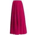 thumbnail image 2 of FAOWME Women's Skirt Elastic Waist Solid Color Chiffon Comfortable Fashion Maxi Skirts For Casual Daily Wear,Rd2,Xl, 2 of 8
