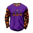 thumbnail image 5 of XUANTAOO Kids Halloween T Shirt Cute cartoon style Purple Long Sleeve Pumpkin Ghost Print Tee Boys Girls Halloween Shirt Size 6-7 Years, 5 of 5