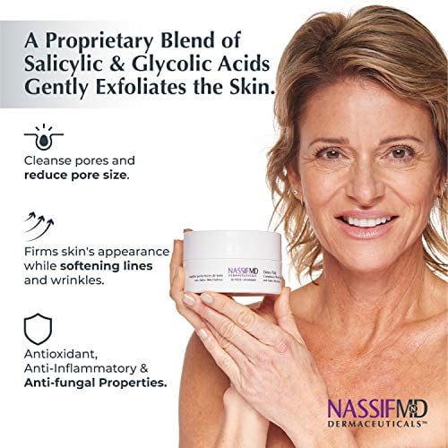 NassifMD Detox Pads Facial Radiance Pads, Facial Cleansing Pads, Exfoliating Face Pads, Salicylic Acid Pads, Glycolic Acid Pads, BHA AHA Pads, Resurfacing Pads for Face (30 Count)