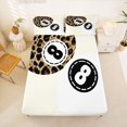 thumbnail image 3 of spefrowx Cartoon Lucky 8 Ball King Sheets for Girls, Brown Leopard Print Bedding, 4 Pieces, 1 Flat Sheet, 1 Fitted Sheet and 2 Pillowcases, 3 of 6
