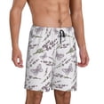 thumbnail image 2 of Pofeuu Lavender And Butterfly Print Men's Soft Woven Elastic Waistband Sleep Pajama Short-Medium, 2 of 6