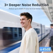 TRONSMART Sounfii NC 2 Hybrid Active Noise Cancelling Earbuds, Bluetooth 6.0, Hi-Res Certified, 40H Battery, IPX5 Sweat Resistant, 6 Mics AI Clear Calls, Multi Device Connection
