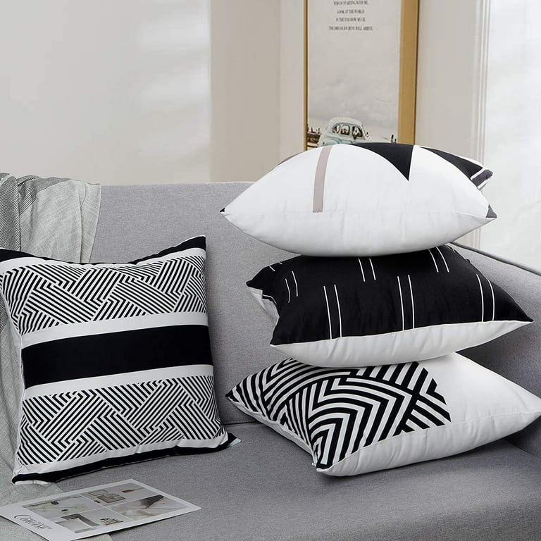 BLEUM CADE Set of 4 Porch and Indoor Throw Pillow Covers Geometric Pattern 18x18 Inch Walmart